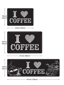 1入組咖啡和標語圖案廚房地墊 - 彩色 - 查看 6