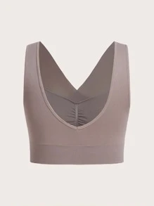 Sujetador unicolor fruncido - Neblina azul - Ver 2