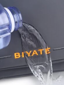 Maletín impermeable con bordado de letras para hombre, regalo para el padre - Gris - Ver 5