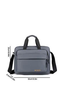 Maletín impermeable con bordado de letras para hombre, regalo para el padre - Gris - Ver 6