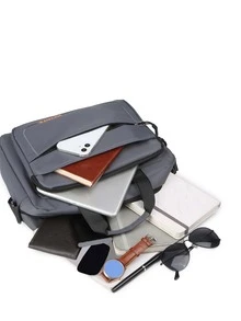 Maletín impermeable con bordado de letras para hombre, regalo para el padre - Gris - Ver 8