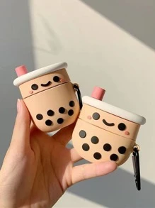 1入組可愛3D奶茶設計耳機殼適用於Airpods - 彩色 - 查看 2