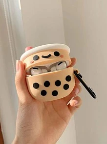 1入組可愛3D奶茶設計耳機殼適用於Airpods - 彩色 - 查看 4