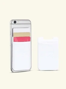 1pc Plain Adhesive Card Holder Bag - White - View 1