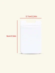 1pc Plain Adhesive Card Holder Bag - White - View 4