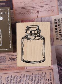 1pc Bottle Wooden Stamp - Apricot - View 1