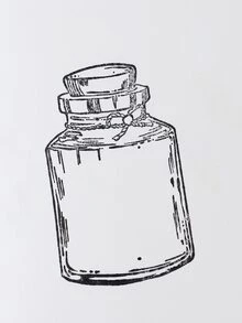 1pc Bottle Wooden Stamp - Apricot - View 3