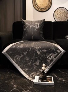 1 chiếc khăn sofa chống trượt in đá cẩm thạch - màu đen - Xem 5