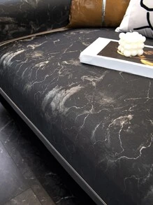 1 chiếc khăn sofa chống trượt in đá cẩm thạch - màu đen - Xem 6