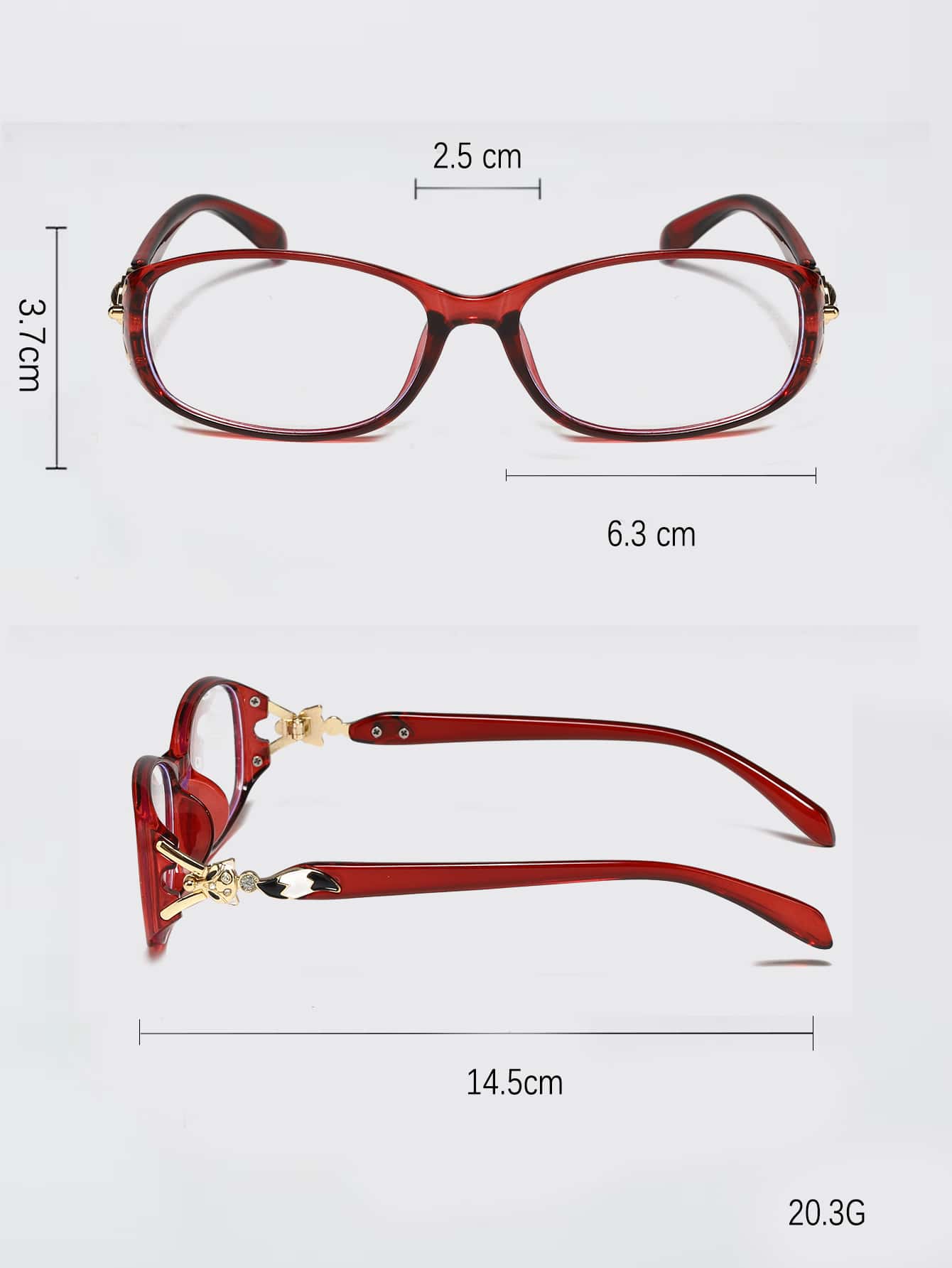 Rhinestone Animal Head Decor Square Frame Eyeglasses Boho Blue Light