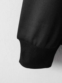 Manfinity EMRG Loose Fit Men's Letter Graphic Drop Shoulder Sweatshirt - Black - View 4