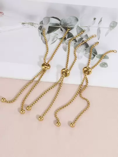 3入組珠子裝飾鏈條DIY首飾配件