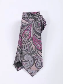 2 Cái/bộ Cà Vạt Thiết Kế Hạt Điều Dày Đặc Cho Nam - Màu tím - Xem 4