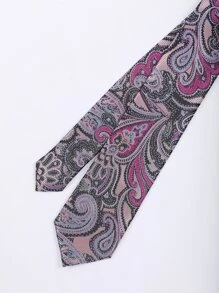 2 Cái/bộ Cà Vạt Thiết Kế Hạt Điều Dày Đặc Cho Nam - Màu tím - Xem 6