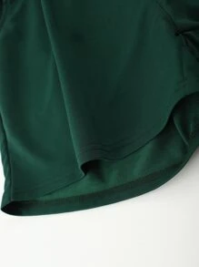 Chillumni Men Letter & Mushroom Print Tee & Drawstring Waist Shorts