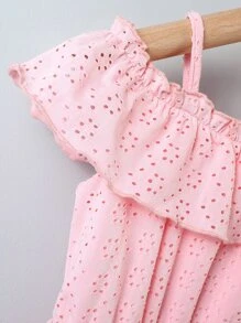 Toddler Girls Cold Shoulder Ruffle Trim Schiffy Dress - Pink - View 4