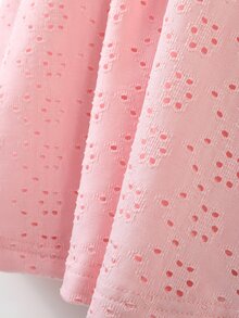 Toddler Girls Cold Shoulder Ruffle Trim Schiffy Dress - Pink - View 5