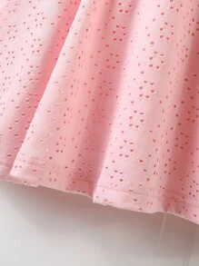 Toddler Girls Cold Shoulder Ruffle Trim Schiffy Dress - Pink - View 7