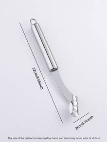 1pc Stainless Steel Chili Corer - Silver - View 2