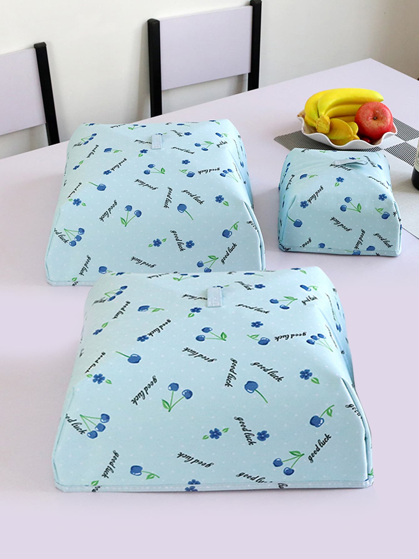1pc Cherry & Letter Graphic Food Fresh-keeping Cover - Multicolor - View 1