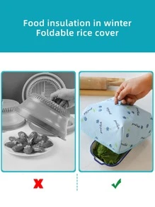 1pc Cherry & Letter Graphic Food Fresh-keeping Cover - Multicolor - View 5