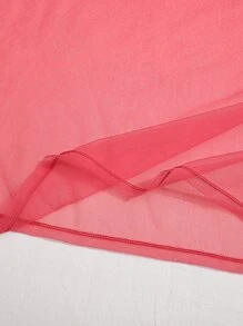 SHEIN EZwear Plus Sheer Mesh Dress - Watermelon Pink - View 3