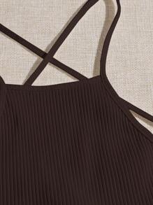 SHEIN EZwear 十字交叉後背繫帶吊帶上衣