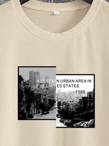 Manfinity Homme Men Slogan Graphic Tee & Drawstring Sweatpants - Multicolor - View 4