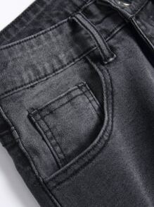 Manfinity Hombres Jeans ajustados desgarro - Gris Oscuro - Ver 5