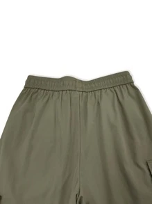 Manfinity Men Drawstring Hem Cargo Trousers - Army Green - View 3