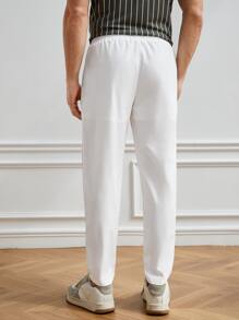 Manfinity RebelGame Men Slant Pocket Solid Trousers - White - View 2