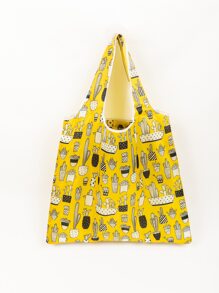 仙人掌圖案購物包書包，適合畢業生、青少年女孩、新生、大二、大三、大學、大學和高中，非常適合戶外、旅行和返校 - 彩色 - 查看 3