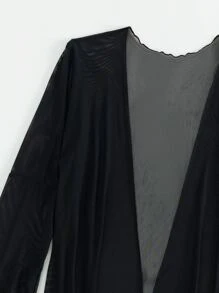 3packs Plain Halter Summer Beach Bikini Set & Kimono - Black - View 6