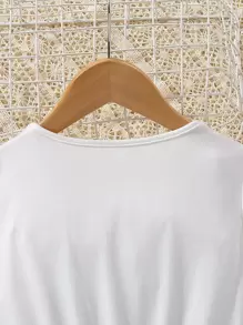 SHEIN Vestido eleg nte de niña con estampado floral sin mangas con corte en A y volantes en el dobladillo, incluye cinturón - Multicolor - Ver 5