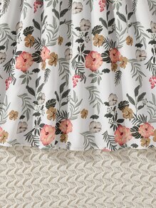 SHEIN Vestido eleg nte de niña con estampado floral sin mangas con corte en A y volantes en el dobladillo, incluye cinturón - Multicolor - Ver 6