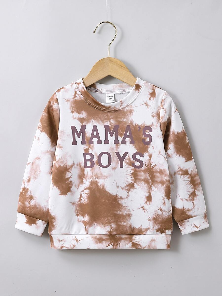 小男童紮染字母圖案運動衫