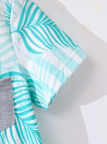 Toddler Boys Tropical Print Tee - Mint Blue - View 4