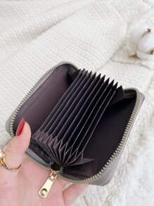 鳄鱼压纹翻盖石压纹拉链小钱包 多卡位卡片收纳盒 轻便多层便携式身份证卡片 时尚现代 周年纪念 情人节 生日礼物 情侣礼物 女孩礼物 女士礼物 包 学校用品 学校用品 宿舍及返校礼物 卡夹 钱包 名片夹 信用卡夹 女士 女士钱包 迷你钱包 钱包 卡包 - 灰色 - 查看 3