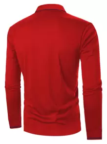 Manfinity Homme Men Quarter Button Polo Shirt - Red - View 2