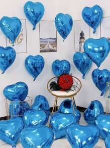 6 Piezas De Globos De Aluminio Azul Flotantes Para Decoración De Bodas, Ducha Nupcial, Cumpleaños, En Forma De Corazón, De Durazno Y De Amor - azul real - Ver 1