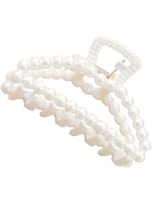 Vuốt Tóc Trang Trí Ngọc Trai Giả - trắng - Xem 2