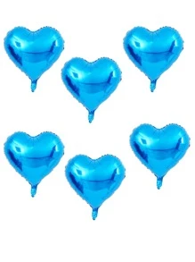6 Piezas De Globos De Aluminio Azul Flotantes Para Decoración De Bodas, Ducha Nupcial, Cumpleaños, En Forma De Corazón, De Durazno Y De Amor - azul real - Ver 2