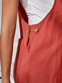 SHEIN Maternity Solid Tee & Overall Romper - Multicolor - View 6