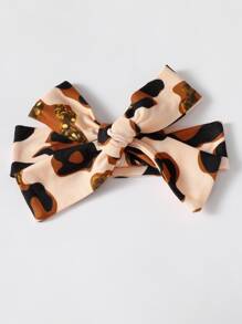 SHEIN Mono De Leopardo Con Ribete De Volantes Y Lazo Para Bebé Niña Y Diadema - Albaricoque - Ver 5