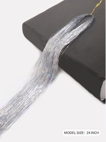 1 pieza Extensión del pelo largo recto sintético - Plateado - Ver 2