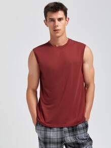 Hombres Top tank de dormir unicolor