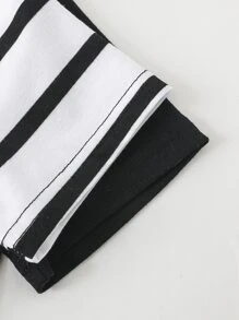 Toddler Boys 2pcs Striped Tee - Black and White - View 4