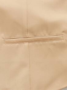 Manfinity Men Lapel Collar Single Breasted Blazer Vest - Khaki - View 5