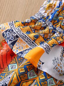 Bebé Top de tirantes con estampado floral ribete con fruncido con pantalones & Accesorio Diadema - Multicolor - Ver 5