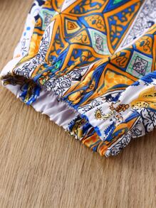 Bebé Top de tirantes con estampado floral ribete con fruncido con pantalones & Accesorio Diadema - Multicolor - Ver 8